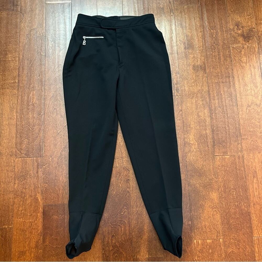 Bogner Vintage 90s Women’s Black Snow Pants with Stirrups, Size 10